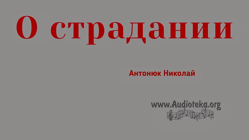Обложка: О страдании – Николай Антонюк