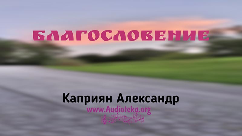 Обложка: Благословение – Каприян Александр