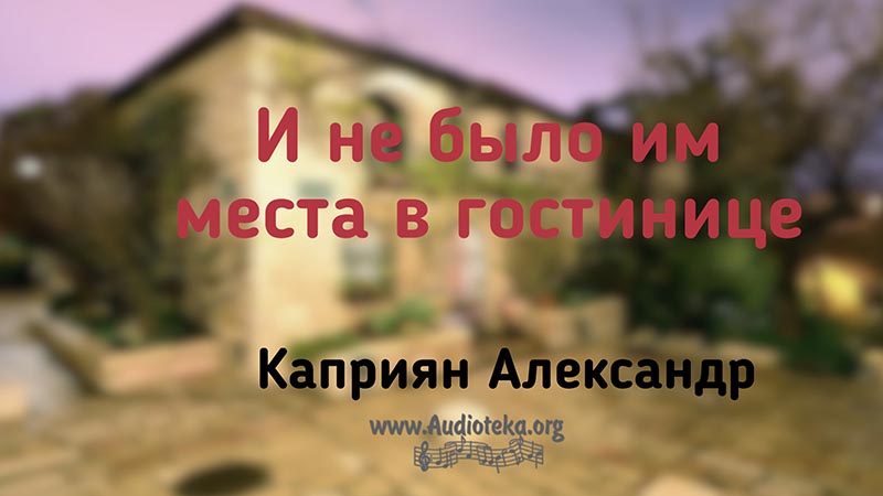Обложка: И не было им места в гостинице – Каприян Александр