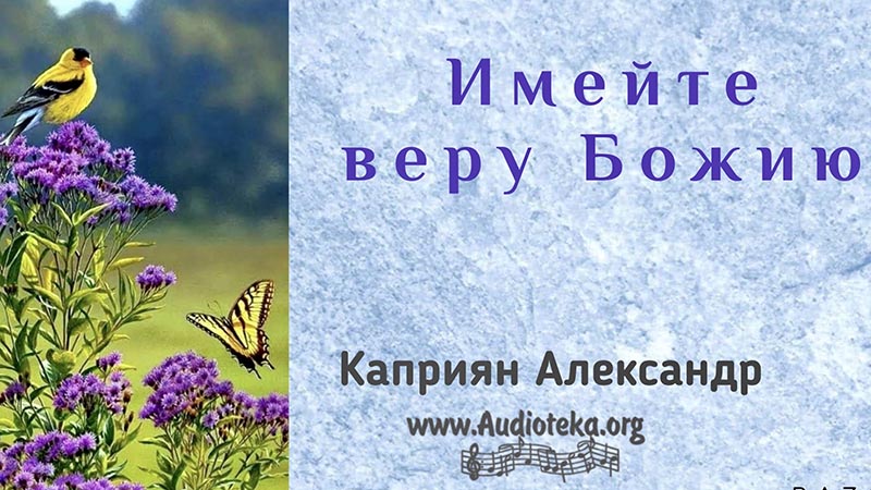 Обложка: Имейте веру Божию – Каприян Александр