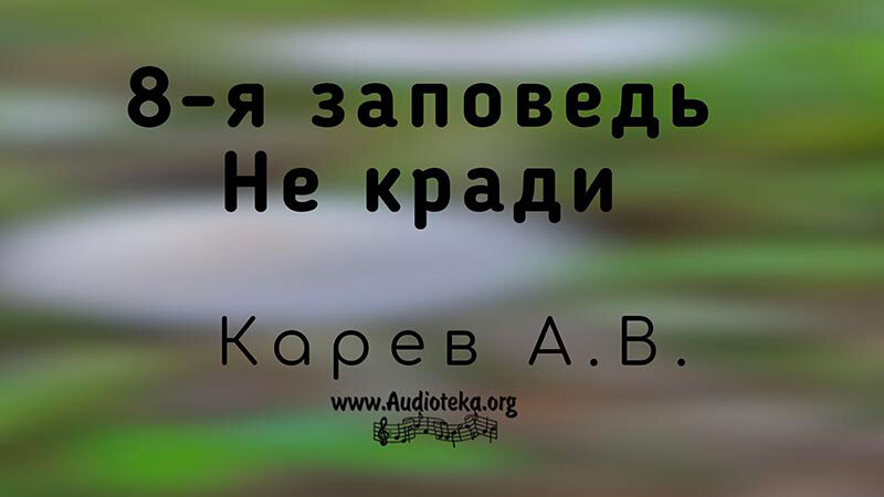 Обложка: 8-я Заповедь – не кради – Карев А. В.