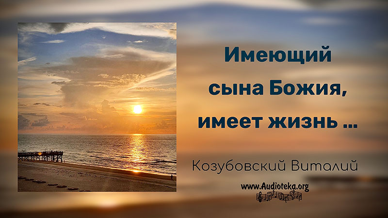 Обложка: Имеющий Сына Божия имеет жизнь – Виталий Козубовский