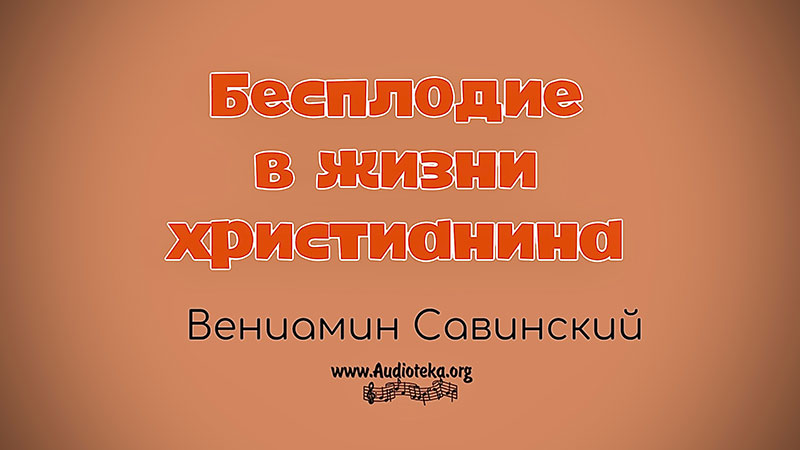 Обложка: Бесплодие в жизни христианина – Вениамин Савинский